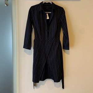 Banana Republic Navy Pinstriped Shirtdress